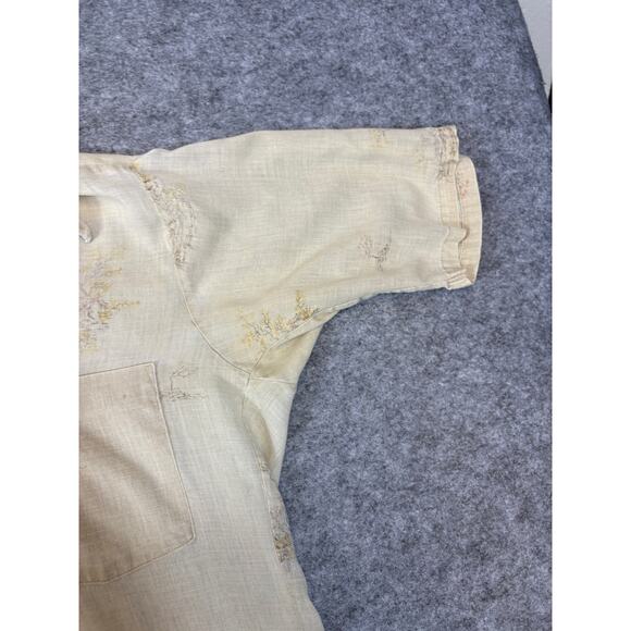 VINTAGE Van Heusen Van Dual Sport Shirt Mens Small Beige Short Sleeve Retro - Picture 5 of 7